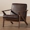 Baxton Studio Bianca Walnut Wood Dark Brown Distressed Faux Leather Lounge Chair 140-7544 - alternate 5